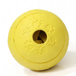 Treat Dispensing Dog Ball Toy - Non-toxic - Soft - 3.14" Diameter InfiniteWags Yellow 