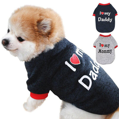 I Heart My Mommy, I Heart My Daddy Dog Sweater InfiniteWags 