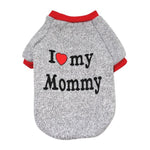I Heart My Mommy, I Heart My Daddy Dog Sweater InfiniteWags Grey L 