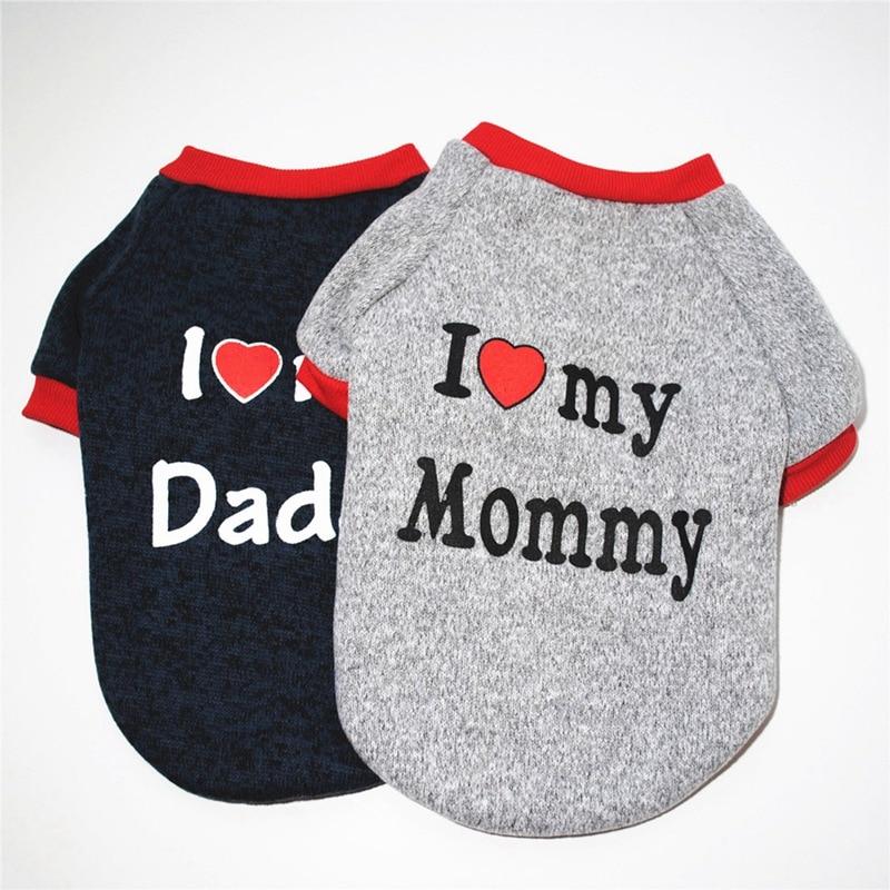 I Heart My Mommy, I Heart My Daddy Dog Sweater InfiniteWags 