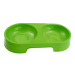 Double Feeding Bowl for Pets InfiniteWags Green 