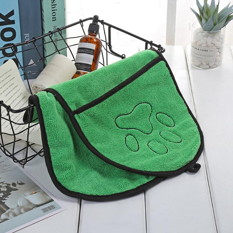 Dog Towel with Hand Pockets - Super Absorbent Microfiber InfiniteWags 