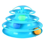 Interactive 4-Layer Disk Cat Toy InfiniteWags Blue 