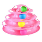 Interactive 4-Layer Disk Cat Toy InfiniteWags Pink 