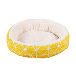 Ultra Soft Round Pet Bed Lounger InfiniteWags Yellow L 