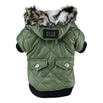 Winter Dog Coat with Hood - Waterproof InfiniteWags Green XS 