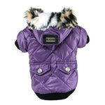 Winter Dog Coat with Hood - Waterproof InfiniteWags Purple XS 