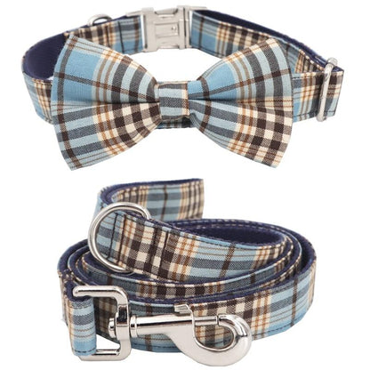 Miami Plaid Collar and Leash Set InfiniteWags 