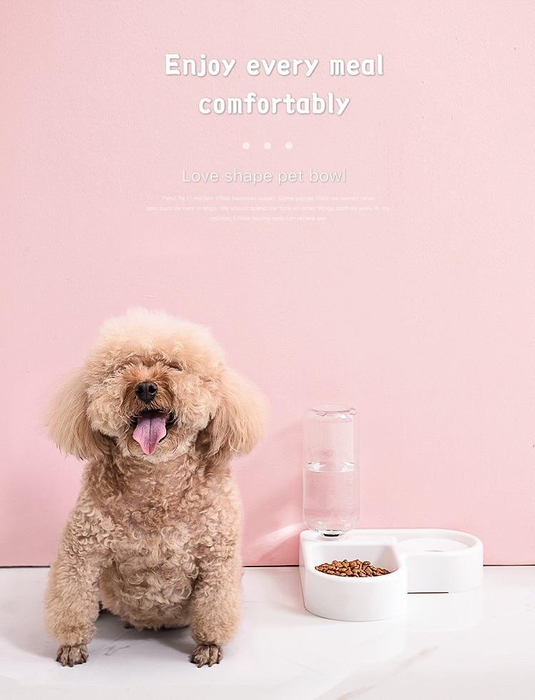 Corner Pet Food Bowl with Self filling water bowl InfiniteWags 