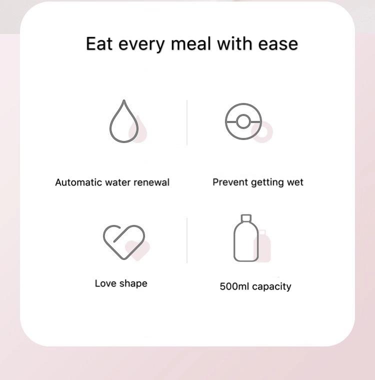 Corner Pet Food Bowl with Self filling water bowl InfiniteWags 