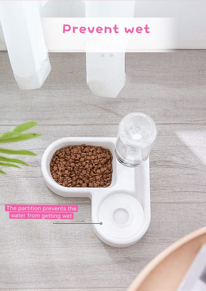 Corner Pet Food Bowl with Self filling water bowl InfiniteWags 