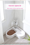 Corner Pet Food Bowl with Self filling water bowl InfiniteWags 