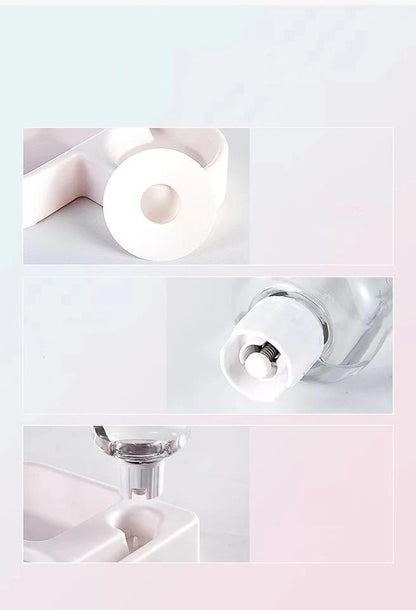 Corner Pet Food Bowl with Self filling water bowl InfiniteWags 