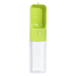 Portable Pet Water Bowl Bottle - Easy One Button Operation InfiniteWags Green 