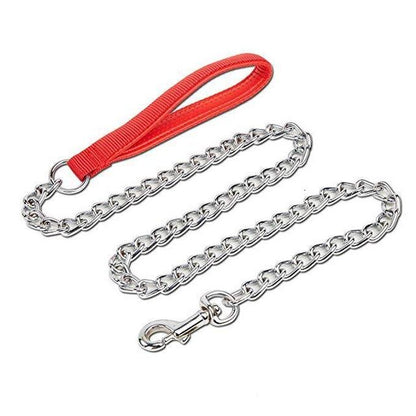 Metal Chain Dog Leash - 6ft Long - Heavy Duty InfiniteWags Red 1.2M ( 3.9FT ) 