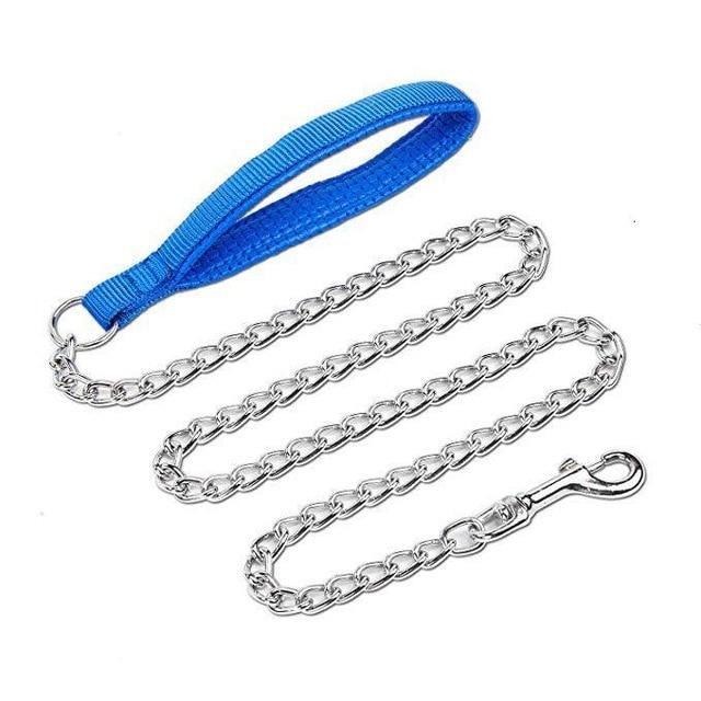 Metal Chain Dog Leash - 6ft Long - Heavy Duty InfiniteWags Blue 1.2M ( 3.9FT ) 