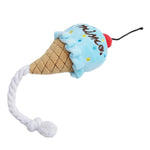 Plush Ice Cream Dog Toy - Squeaky InfiniteWags Blue M 