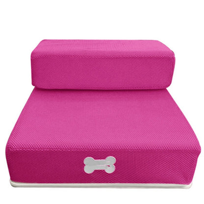 Soft Pet Stairs - 2 Step Design - Anti Slip InfiniteWags Pink 