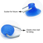 Dog Suction Cup Ball, Tug Toy - Adheres to floor or wall - Interactive Chew Toy InfiniteWags 