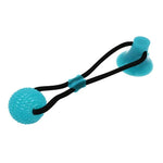 Dog Suction Cup Ball, Tug Toy - Adheres to floor or wall - Interactive Chew Toy InfiniteWags Black rope 2 