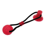 Dog Suction Cup Ball, Tug Toy - Adheres to floor or wall - Interactive Chew Toy InfiniteWags Black rope 
