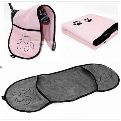Dog Towel with Hand Pockets - Super Absorbent Microfiber InfiniteWags 