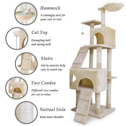Cat Climbing Tree - 68" - Cat Condo InfiniteWags 