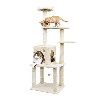 Cat Climbing Tree - 68" - Cat Condo InfiniteWags Beige - Medium 