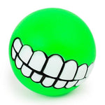 Grinning Dog Ball - Funny Smile Dog Toy - Squeaky InfiniteWags Green 