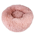Circular Plush Dog Bed - Ultra Soft - Cozy donut shape InfiniteWags Leather Pink S 