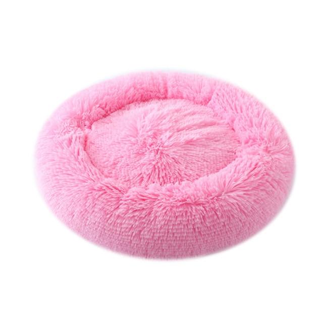 Circular Plush Dog Bed - Ultra Soft - Cozy donut shape InfiniteWags Pink M 