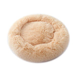 Circular Plush Dog Bed - Ultra Soft - Cozy donut shape InfiniteWags Cream M 