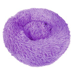 Circular Plush Dog Bed - Ultra Soft - Cozy donut shape InfiniteWags Purple M 