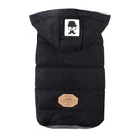 Hooded Dog Coat - Spandex - Warm Dog Coat Pet Products InfiniteWags Black L 