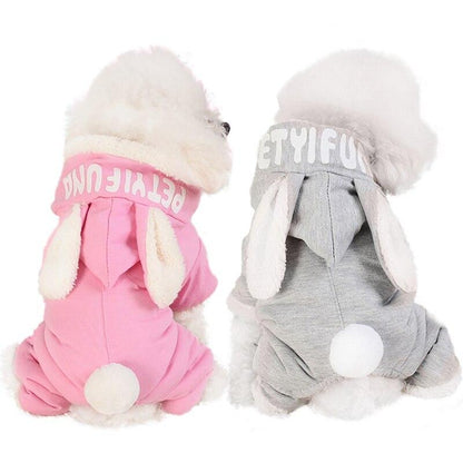 Hooded Bunny Ear Dog Sweater - One Piece InfiniteWags 