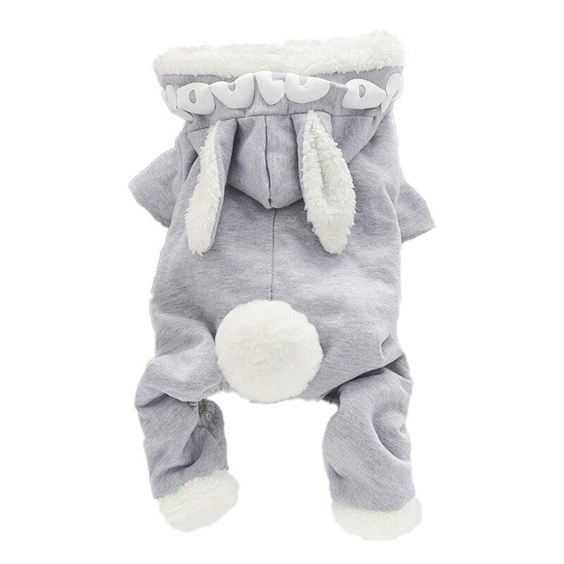 Hooded Bunny Ear Dog Sweater - One Piece InfiniteWags Grey S 