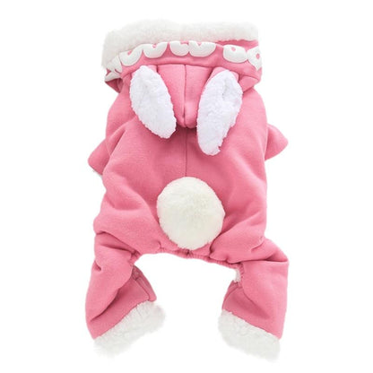 Hooded Bunny Ear Dog Sweater - One Piece InfiniteWags Pink XL 