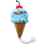 Ice Cream Dog Toy - Soft Plush - Bite to squeak InfiniteWags Blue 