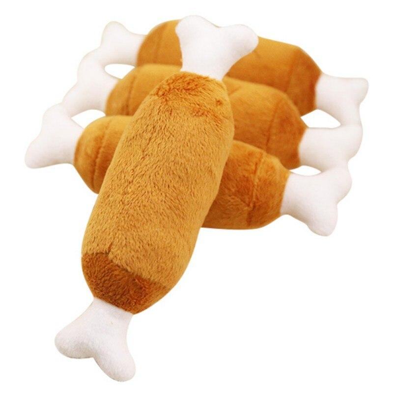 Chicken Leg Dog Toy - Squeaky, Soft Plush InfiniteWags 