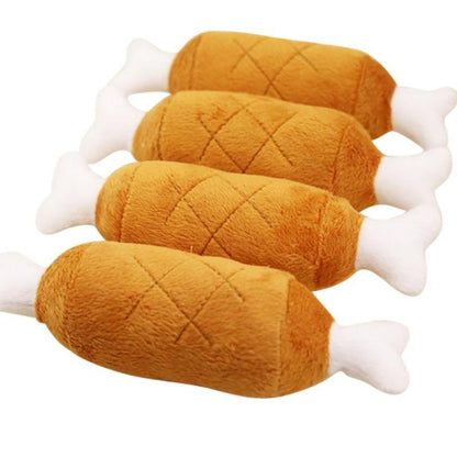 Chicken Leg Dog Toy - Squeaky, Soft Plush InfiniteWags 