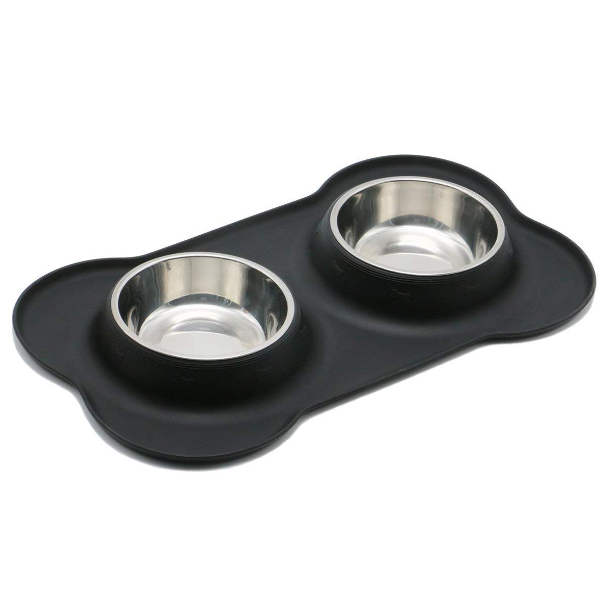 Small Stainless Steel Dog Bowls - Silicone Mat InfiniteWags 