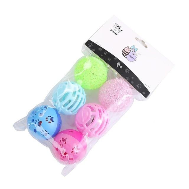Cat Bell Balls - 6 Pcs Variety Pack - Interactive Toy Balls InfiniteWags B 