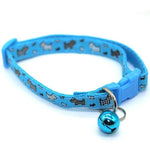 Adjustable Cat Collar with Bell InfiniteWags Blue 