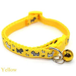 Adjustable Cat Collar with Bell InfiniteWags Yellow 