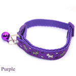 Adjustable Cat Collar with Bell InfiniteWags Purple 