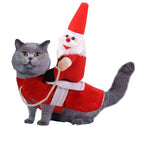 Riding Santa Cat Costume - Christmas Cat Costumes InfiniteWags XL 