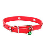 Adjustable Faux Leather Cat Collar InfiniteWags Red United States 