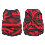 Striped Dog T-Shirt - 100% Cotton InfiniteWags Red L 