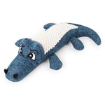 Crocodile Dog Toy - Durable Denim - Bite Resistant InfiniteWags Blue 30x16cm 