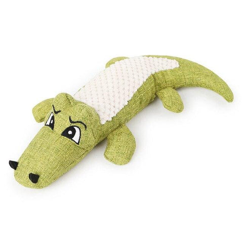 Crocodile Dog Toy - Durable Denim - Bite Resistant InfiniteWags Green 30x16cm 